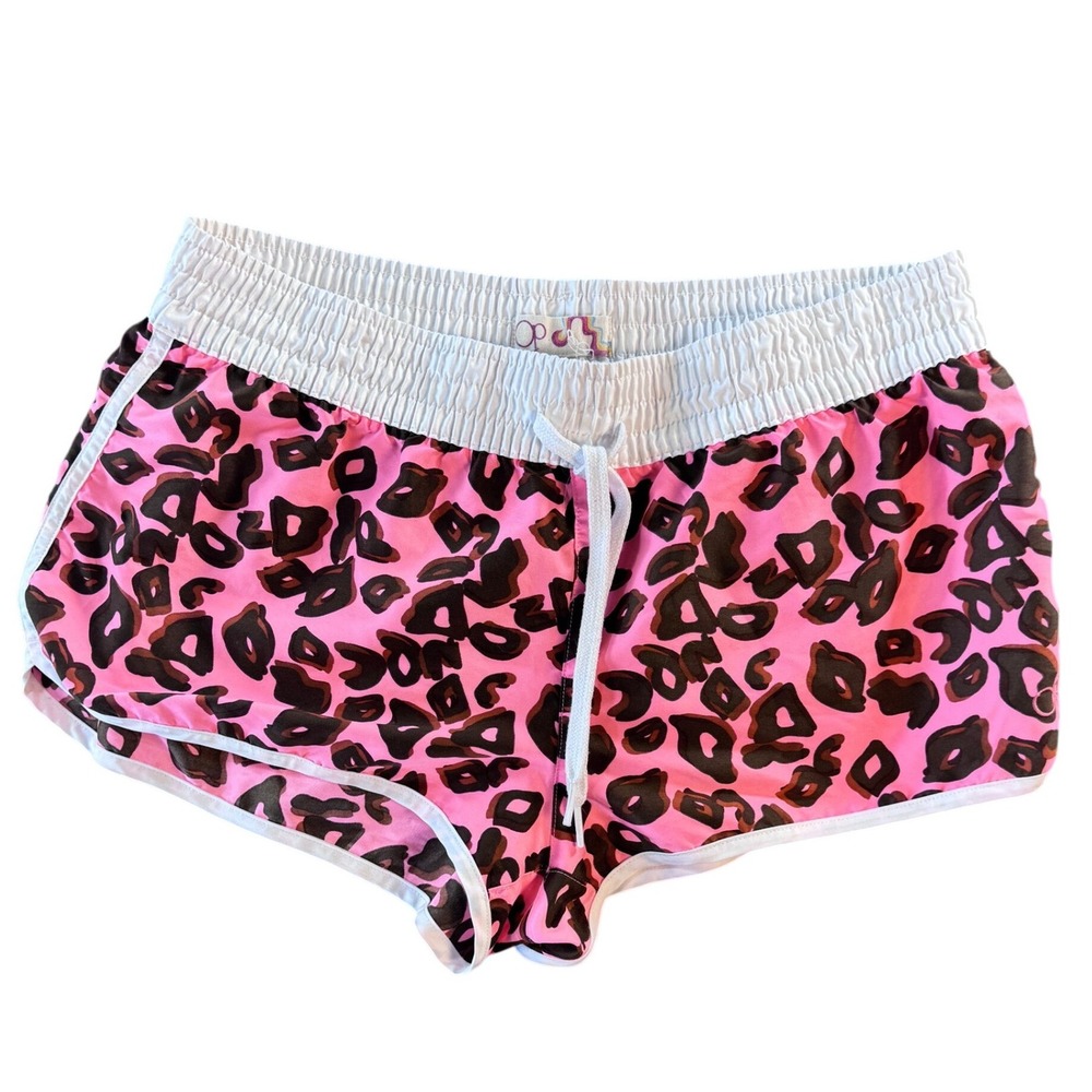 OP Ocean Pacific‎ Girls Pink Leopard Board Shorts Swim Size L 11-13 OJS3961Y